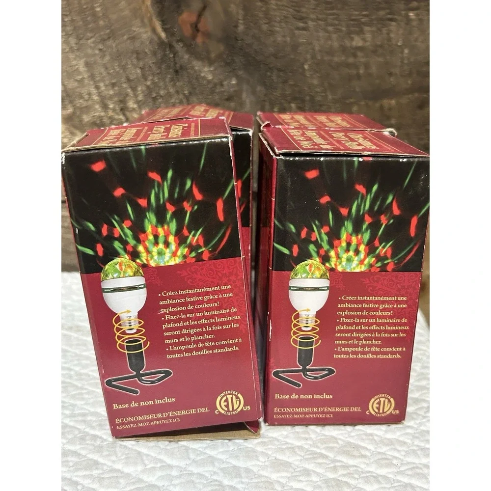 VEI 4-Christmas Party Lighting LED Light Bulb Rotate, Red, And Green
